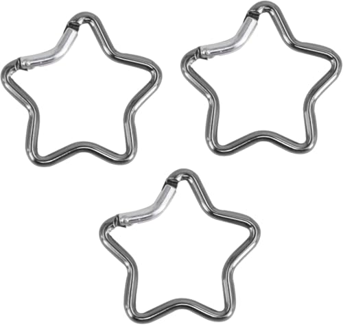 3Pcs Dark Gray Star Shaped Climbing Buckle Aluminum Alloy Heavy Duty Keyring Hook for Camping Fishing Hiking Traveling Spring Loaded,Carabiner Accessory and Keychain Outdoor Carabiners Accessories