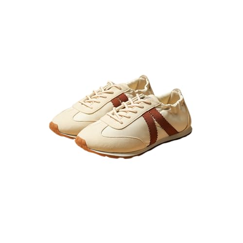 Image of Theater Fuji Casual Sneakers in Suede for Women | Stylish Flat Lace-Up Shoes | Lightweight Comfortable Footwear with Cushioned Insole