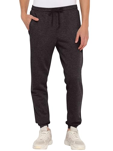 Love My Fashions® Plain Trousers for Men UK Fleece Jogging Bottoms Elasticated Waist and Drawsting Tracksuit Bottom Close-Hem Joggers with Zip Pockets Black