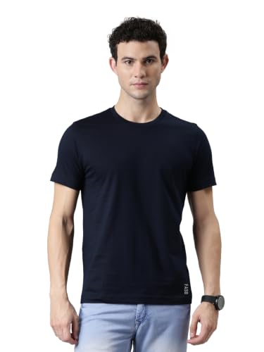 Image of F A S O Men's 100% Super Combed Cotton Full Sleeve T-Shirt | Regular Fit Crew Neck Casual Sports Tee | Soft Breathable Tag-Free Cotton Shirt with Reflective Logo