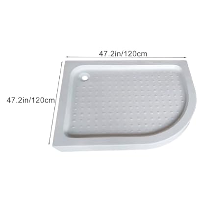 ZXDRYBHD Acryl Duschtasse Set, Duschwanne 120x90 mit Verstellbaren Füßen, Schnellem Ablaufgefälle und Rutschfestigkeit, für Wohnmobil und Badezimmer(120x120/47.2x47.2in) – Bild 3