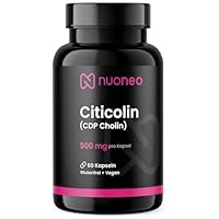 Citicolin CDP Cholin 500mg, 60 Kapseln, hohe Bioverfügbarkeit, keine Zusatzstoffe, volle 500 mg Citicoline/CDP-Cholin pro Kapsel von nuoneo
