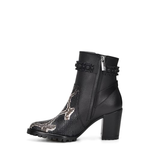 FRANCO CUADRA Women's Python and Leather Ankle Boots Black4