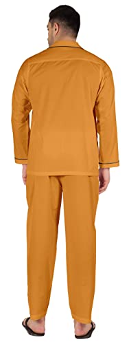 Inkmeso Men's Cotton PJs Solid Sleepwear Lounge Wear Top & Bottom Pajama Set4