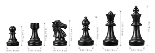 Image of RECTITUDE Magnetic Plastic Tournament Chess Pieces Only, 32 Pieces Each Chessmen Pieces, 2 Inch King Figures Chess Game Pawns Figurine Pieces Complete Set Of 32 Chess Game (Chess Pieces), Black