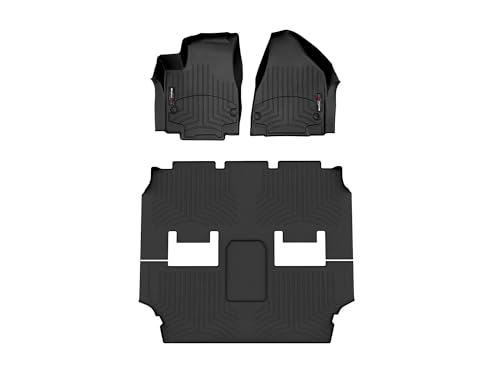 WeatherTech-Custom-Fit-FloorLiners-for-Chrysler-Pacifica-Pacifica-Pacifica-Full-Set-4416621-449452-Black WeatherTech Custom Fit FloorLiners for Chrysler Pacifica, Pacifica, Pacifica - Full Set (4416621-449452), Black - Image 1