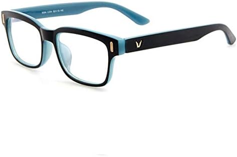 voso Blue Light Blocking Glasses Anti Glare Computer Gaming TV Anti UV Radial Reflex Filter Eyewear Eyeglasses (Black&Blue Frame + White Lens)