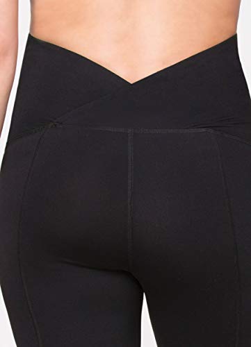 Ingrid & Isabel, Active Long Pant Ft. Crossover Panel, Women's Everyday Maternity Wear, Stretchy, Comfortable, Flattering, Supports, Prevents Slipping, Jet Black, Small