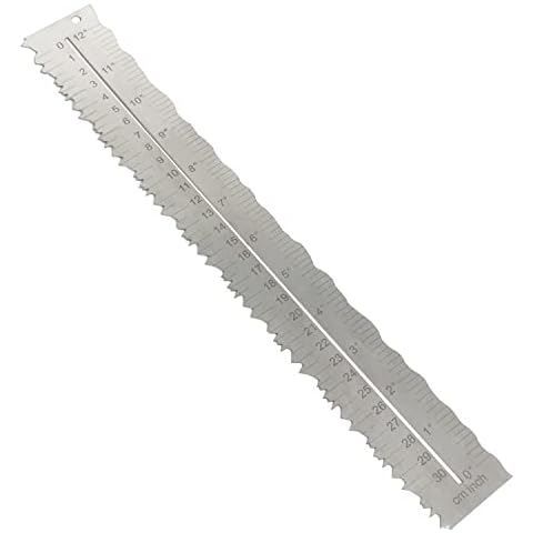 UPTTHOW Stainless Steel Metal Paper Tearing Ruler for Cutting Paper to Irregular Edges 12'' Measuring Tool for School Office Architect and Drawing Cover