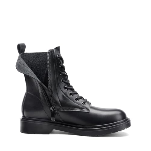 DREAM PAIRS Women Combat Boots Lace-up Low Heel Ankle Booties3