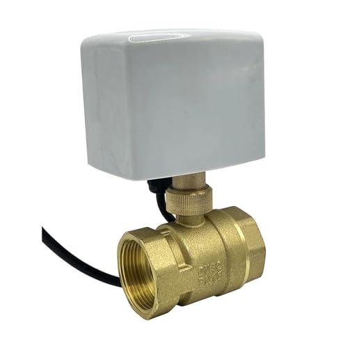ZBJGBUIA Válvula de Bola motorizada 1/2', 3/4' y 1-1/2', 12 V CC, 24, 3 Cables, 2 Controles, válvula Agua(1-1/2',24VAC)