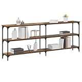 Améliore ton espace de vie avec la table console vidaXL; c'est un super mix de bois massif et de métal solide