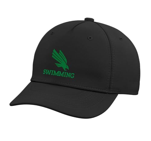 UNT Swimming University of North Texas Mean Green UNT17 Adjustable Printed Baseball Hat, Black