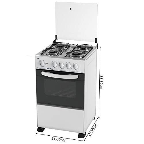 Fogão 4 Bocas Bali sem Acendimento Automático Forno 56L, Branco, Esmaltec