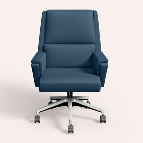 Image of Interio by Godrej Emerald Mid Back Leatherette Ergonomic Chair (Ruben Blue)