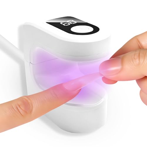 NiceBest Lampara UV Led Uñas Recargable para Nail Art, Lampara de Uñas Profesional con Pantalla Digital LED y Temporizador 30 s y 60 s para Pegamento y Esmalte Gel