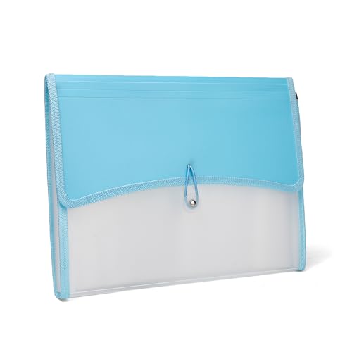 Image of 13-Pocket Expanding File Organizer | Durable Accordion Folder for Documents, Certificates, and Office Use | Blue