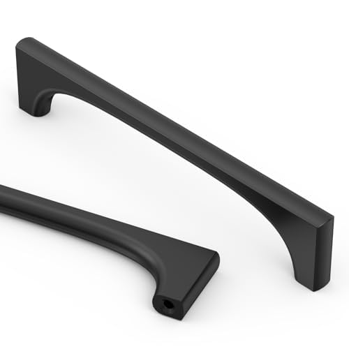 Asidrama 10 Pack 4 Inch(102cm) Matte Black Cabinet Pulls Heavy-Duty Solid Kitchen Cabinet Handles Black Drawer Hardware for Bathrooms Cabinets