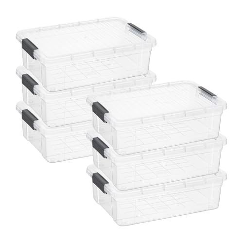 Image of Superio Storage Bins with Lids, Clear Plastic Containers for Organizing, Stackable Totes, BPA Free, Odor Free, Organizer Boxes for Home, and Dorm (6 Pack, 22.75 Qt)