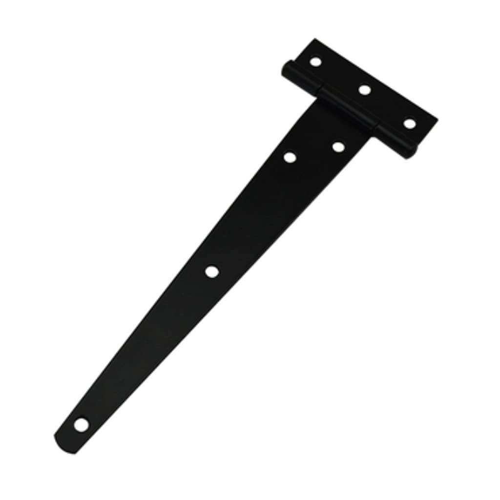Charnière de porte en T antirouille noire de 8 pouces pour portail en bois