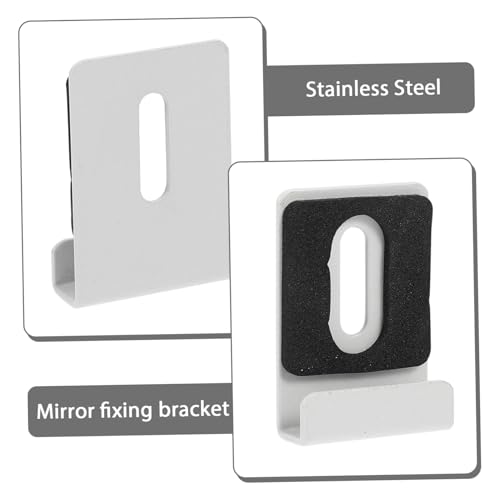 Image of ORFOFE Heavy Duty Metal Mirror Clamp Kit Wall Mounting Hooks Adhesive Pads for Frameless Mirror Holder