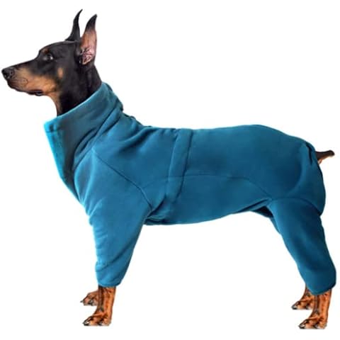 OUOBOB Dog Winter Clothes, Pet Warm Jacket Coat Adjustable Soft Fleece Costume Garment Comfortable Windproof Cold Weather Apparel Outdoor Cozy Outfit Suitable for Medium Large Dogs 4 Legs Vest Cover