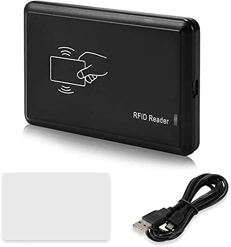 13.56MHz RFID Contactless Smart Card Reader, ISO14443A USB Proximity IC Card Sensor, Plug & Play with 5PCS IC Cards + 5PCS Key Fobs, Compatible with Windows XP/Vista/7/10/2000 & Android OS