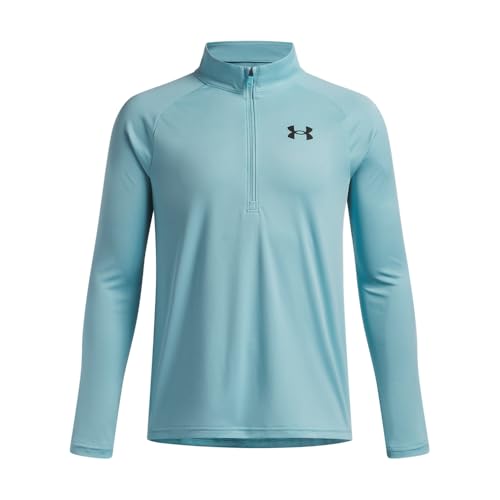 Under Armour Tech 2.0 1/2 Zip - Blue Haze, Black - YSM