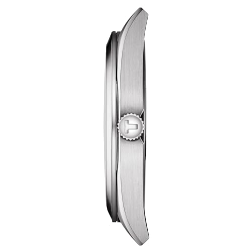 ساعة جنتل مان الرسمية للرجال من تيسوت، ساعة سويسرية بحركة كوارتز وهيكل من الستانلس ستيل، (موديل: T1274101103100)، فضي