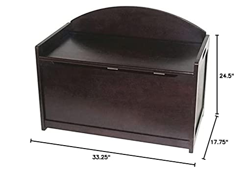 Lipper International Child's Toy Chest, 33.25" W X 17.75" D X 24.5" H, Espresso Finish #TOP4