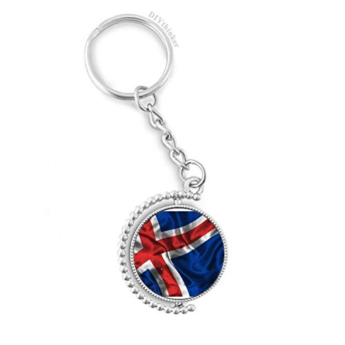 Llavero giratorio de Islandia un detalle elegante con anillo texturizado de seda