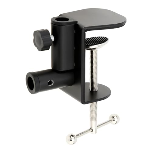 Lifexciting 2-IN-1 Large Table Mount Clamp Metal Desk Mic Clamp Holder for Microphone Suspension Boom Scissor Arm Bracket (1)