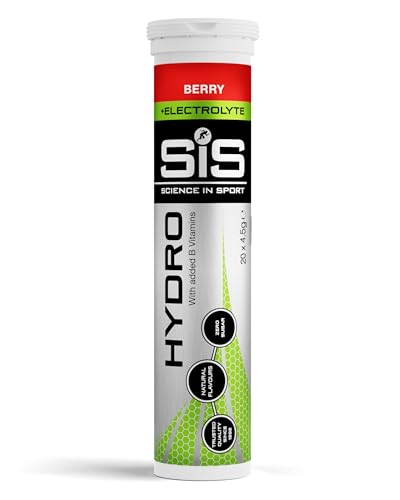 Science in Sport Hydro Électrolytes Hydratation sans Sucre - 20 Tablettes Saveur Baies - Vegan & sans Gluten, avec Sodium, Calcium, Potassium & Magnésium pour un Équilibre Électrolytique