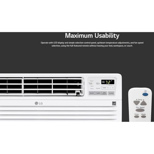 LG 14,000 BTU Through the Wall Air Conditioner, 230/208V, Cools 700 Sq.Ft. for Bedroom, Living Room, Apartment, Electronic Control with Remote, White by LG - Image 7