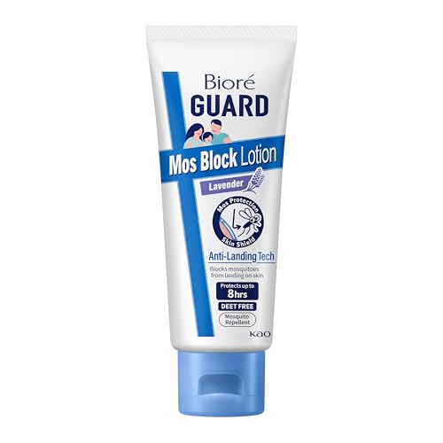 BIORE Mozzie Block Lotion Lavender (Mosquito Repellent with Anti-Landing Tech + DEET Free) 100g