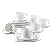 vancasso Cloris porcelanowy serwis do kawy, 18-częściowy zestaw do kawy, zawiera filiżanki do kawy, spodki i talerze deserowe dla 6 osób