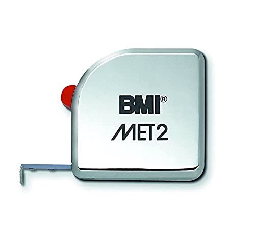 BMI 490341210 Taschenbandmaß MET, Länge 3 m, weisslackiertes Band,ohne Clip Cover