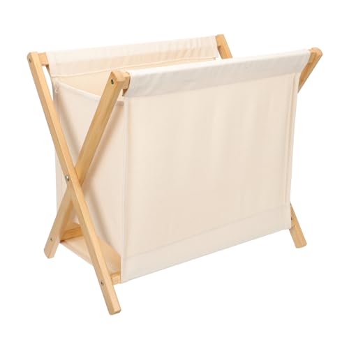 Collapsible X-Frame Laundry Hamper Beige Cloth Basket for Bedroom Kids Laundry Organizer Compact Storage Solution 15.74 X 14.96 X 11.81 Inches