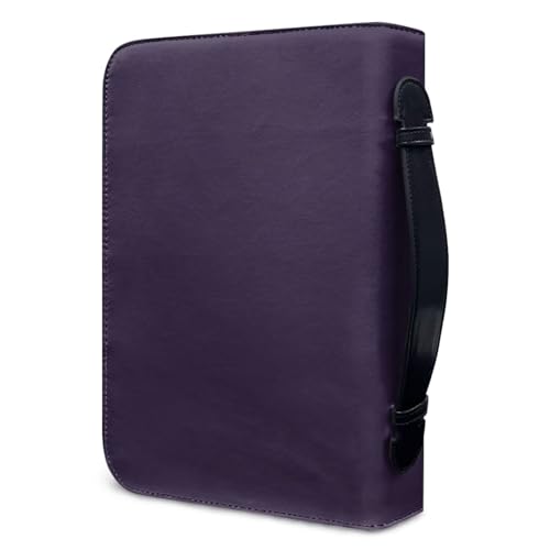 Classic PU Leather Bible Cover for Women Inspirational Bible Verse Design Bible Case with Handle Zip Around Church Bag Tote 2XL Size2