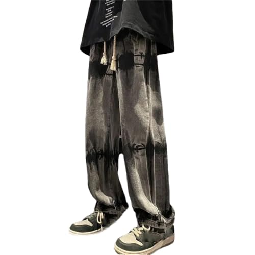 Man Loose Cowboy Pants Baggy Trousers Wide Leg Kpop Casual Jeans