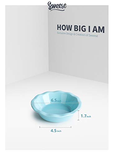 Sweese 521.003 Porcelain, Mini Pie Pan Set, 6.5 Inch - 12 Oz Individual Pie Plate, Non-Stick Pie Dish, Round Pie Tins With Ruffled Edge, Set Of 6, Multicolor, Cool Assorted Color #TOP2