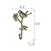SOFFEE DESIGN 2pcs Metal Gold Coat Hooks with 3D Bird & Flowers Shape, Heavy Duty for Entryway, Bathroom, Bedroom Farmhouse Decoration