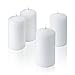 Light In The Dark White Citronella Pillar Candle Set of 4 Summer Scented Candles Scare Away Mosquito, Bug and Flies - 3 inch Tall, 6 inch Thick – 54 Hour Burn Time - for Indoor/Outdoor Use.