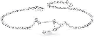 Clearine Women 925 Sterling Silver Wedding Bridal CZ Horoscope Zodiac 12 Constellation Astrology Link Bracelet