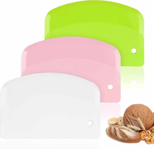 Raspador de Masa de Plástico, Cortador Masa, Longitud 13.5 cm, 3 unidades