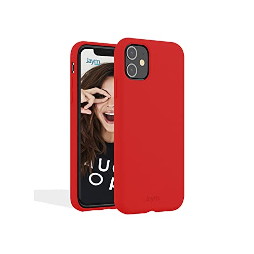 Coque Silicone Premium JAYM pour iPhone 15 Pro Max Rouge avec protection microfibre