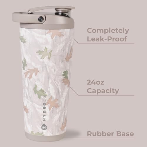 Image of HydroJug Insulated Protein Shaker Bottle 24 oz, Silent Mixing, Camo