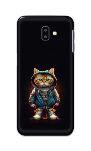 Image of PRINTFIDAA Printed Hard Back Cover Case for Samsung Galaxy J6 Plus | Samsung J6+ Back Cover (Hipster Cat) -112
