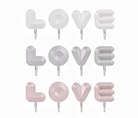 Belijoeuri, 12 Stück selbstklebende Haken in Form einer Liebe, Wandhalterung, ohne Bohren, 2 kg, dekorativ, ohne Spuren für Küche, Badezimmer