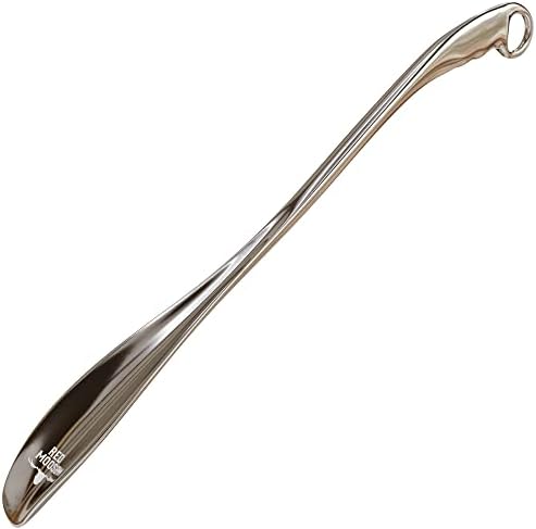 OrthoStep Red Moose 24 inch Extra Long Shoe Horn Long Handle Metal Shoe Horns for Men Antique Brushed Nickel